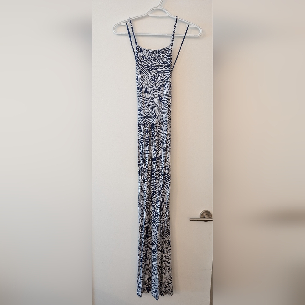 Joe Fresh Navy And White Maxi Dress For Vacation And Summer 🌞